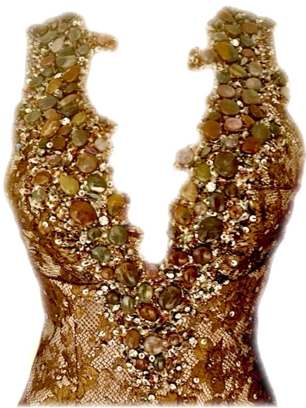 Mandalay brown lace  beaded dress  size 6